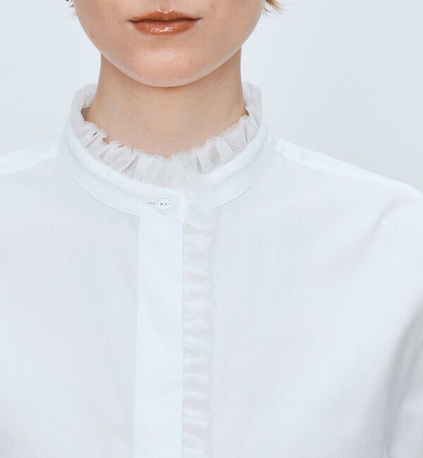 TOMORROWLAND collection「コットンピケ フリルカラーブラウス」|シャツ・ブラウス|