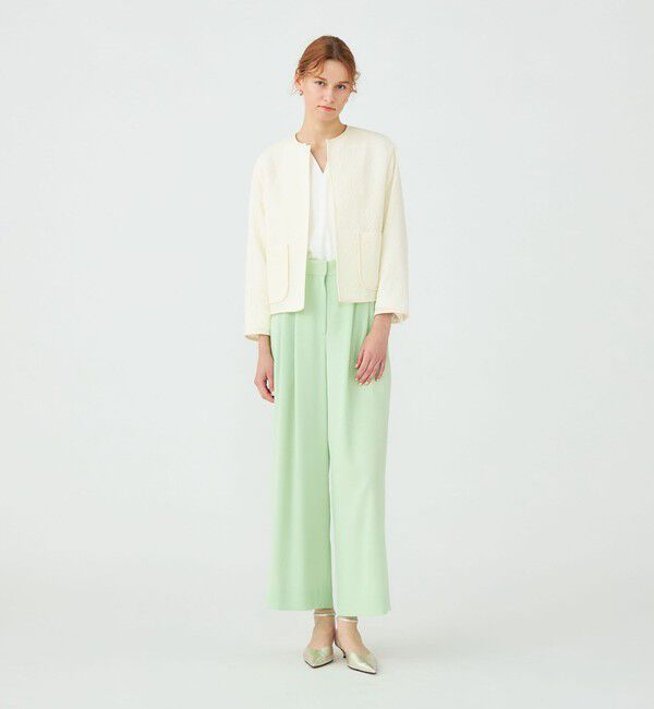 Ballsey「アラベスクジャカード クルーネックジャケット」|ノーカラージャケット|