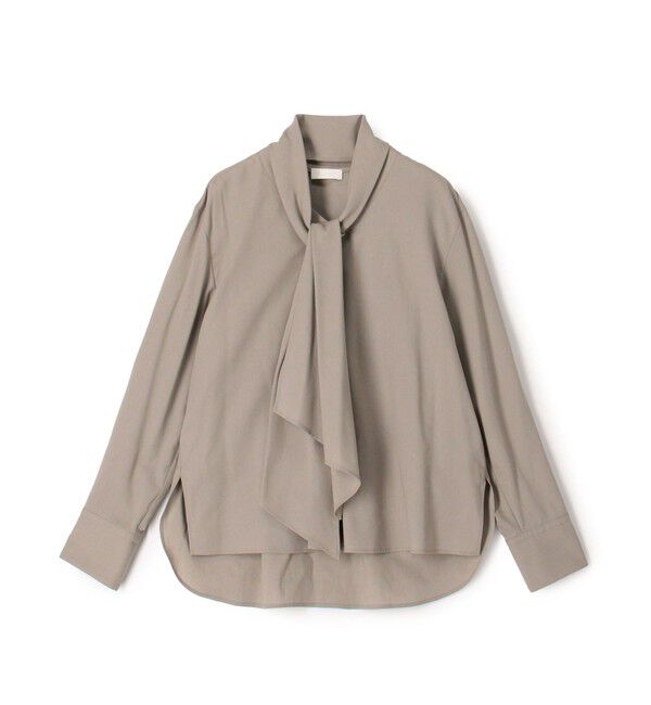 Ballsey「ジュエルコットン ワイドボウタイブラウス」|シャツ・ブラウス|53 カーキ