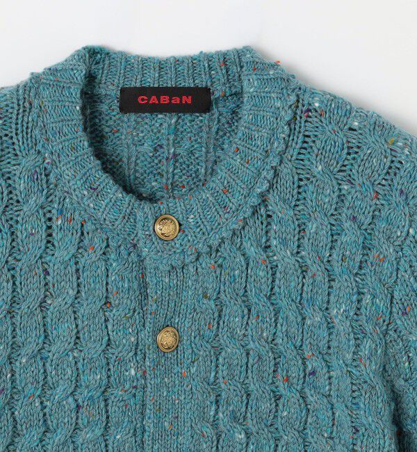 CABaN「ウールネップ ケーブルニットカーディガン」|カーディガン|