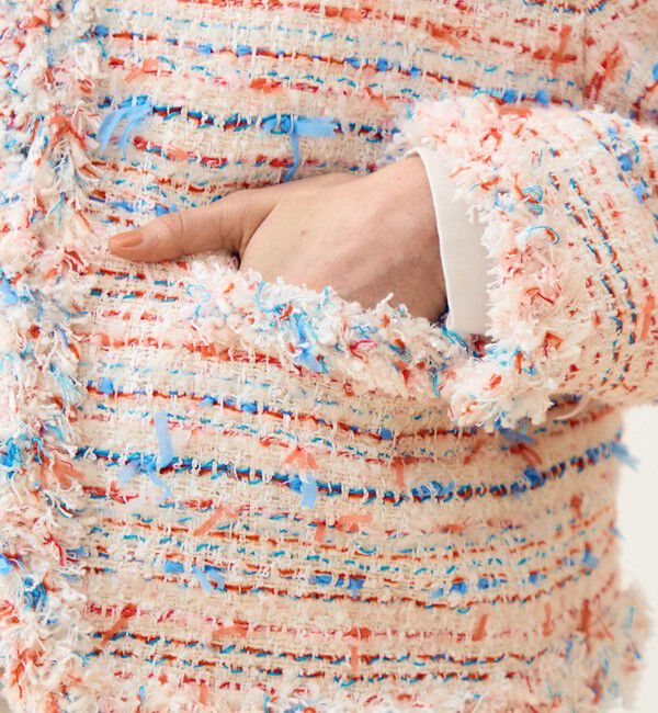 TOMORROWLAND collection「フロッシュファンシー フリンジカラーレスジャケット」|ノーカラージャケット|