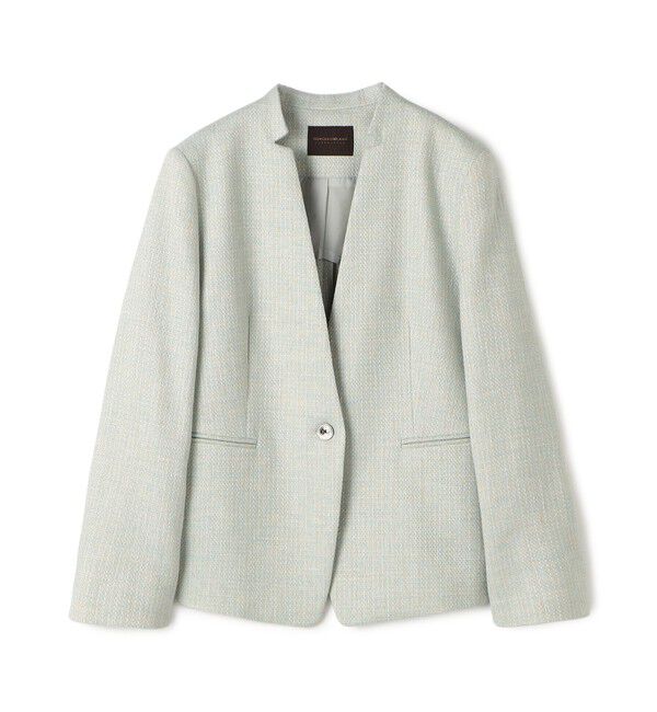 TOMORROWLAND collection「フラットテープ キザミカラージャケット」|ノーカラージャケット|52 ライトグリーン系