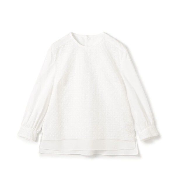 TOMORROWLAND collection「リーフエンブロイダリー コンビプルオーバーブラウス」|シャツ・ブラウス|11 ホワイト