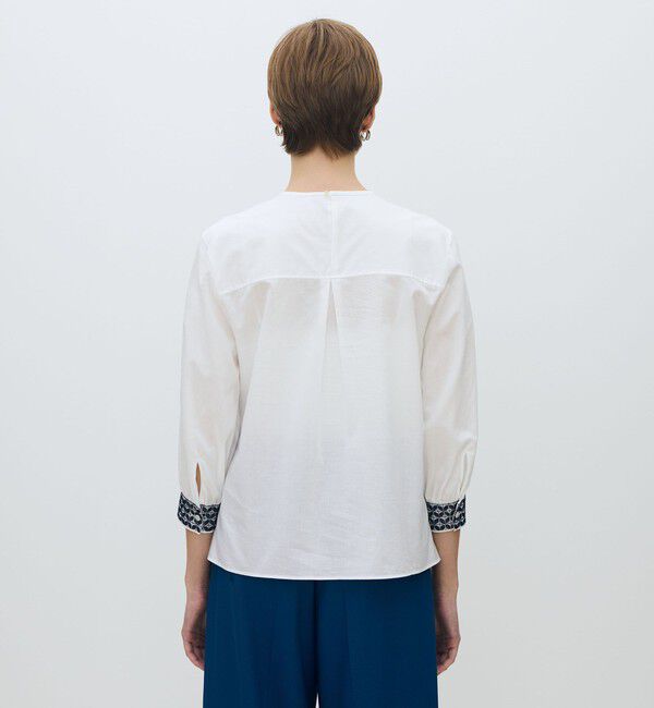 TOMORROWLAND collection「リーフエンブロイダリー コンビプルオーバーブラウス」|シャツ・ブラウス|