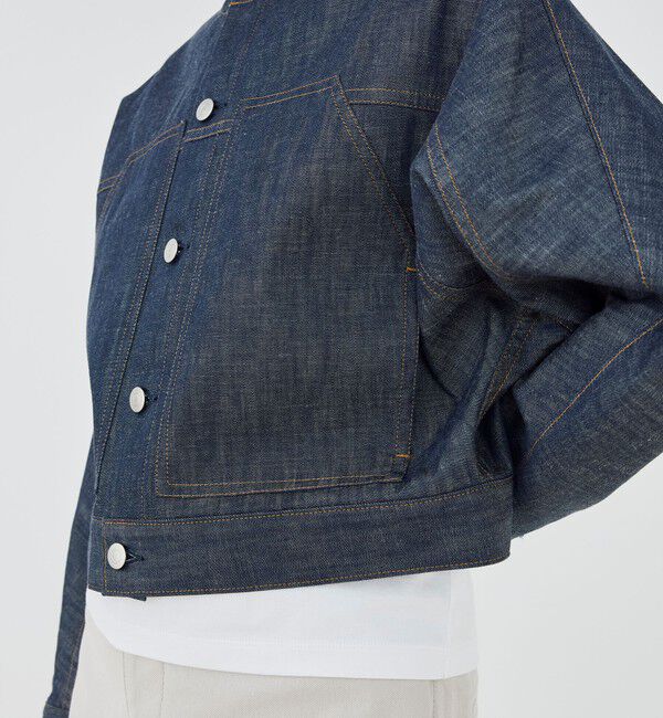 GALERIE VIE「ステイブルーデニム ノーカラージャケット」|デニムジャケット|
