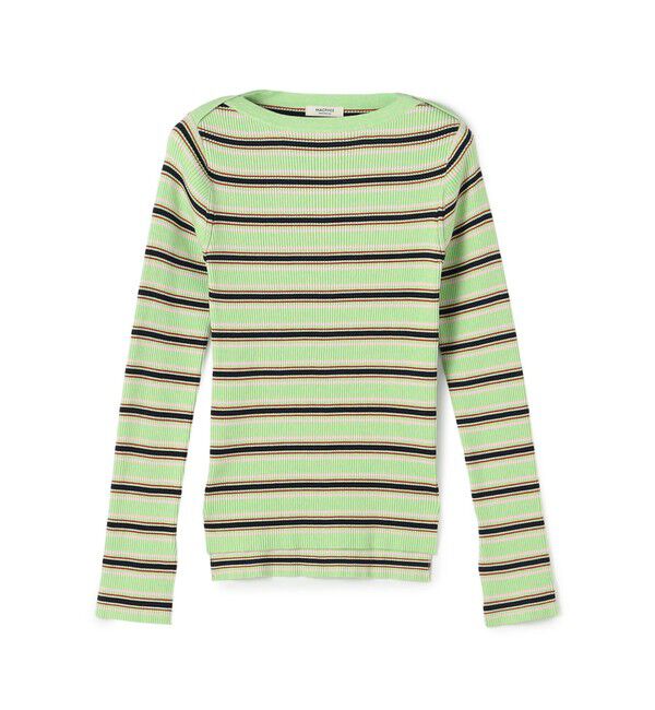 MACPHEE「コットンリブ ボートネックプルオーバー」|ニット・セーター|52 ライトグリーン系