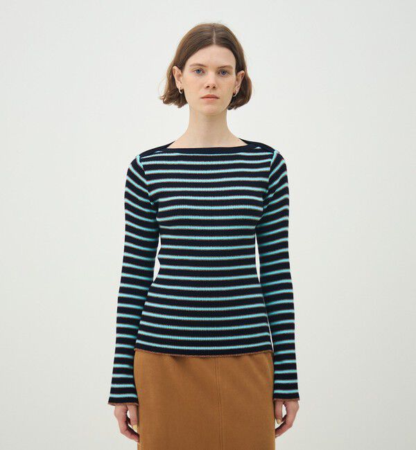 MACPHEE「コットンリブ ボートネックプルオーバー」|ニット・セーター|