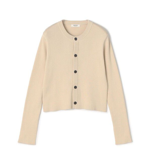 MACPHEE「コットンリブ クルーネックカーディガン」|カーディガン|41 ライトベージュ