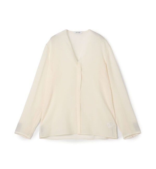 Edition「ウールビエラ Vネックシャツ」|シャツ・ブラウス|11 ホワイト