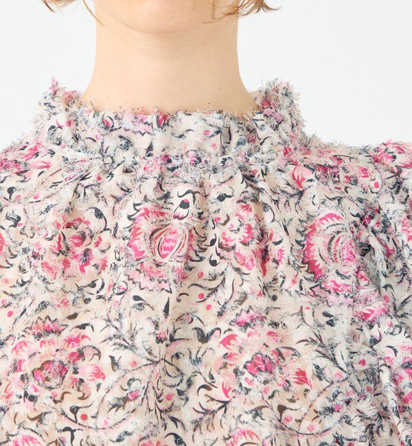 SOULEIADO「ラメカットジャカード フリルブラウス」|シャツ・ブラウス|