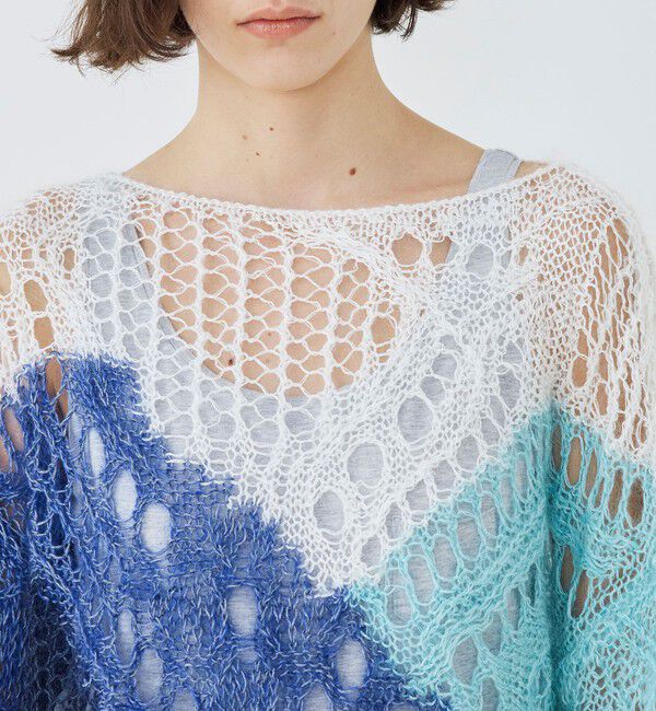 GALERIE VIE「リネンパッチワーク ボートネックプルオーバー」|ニット・セーター|