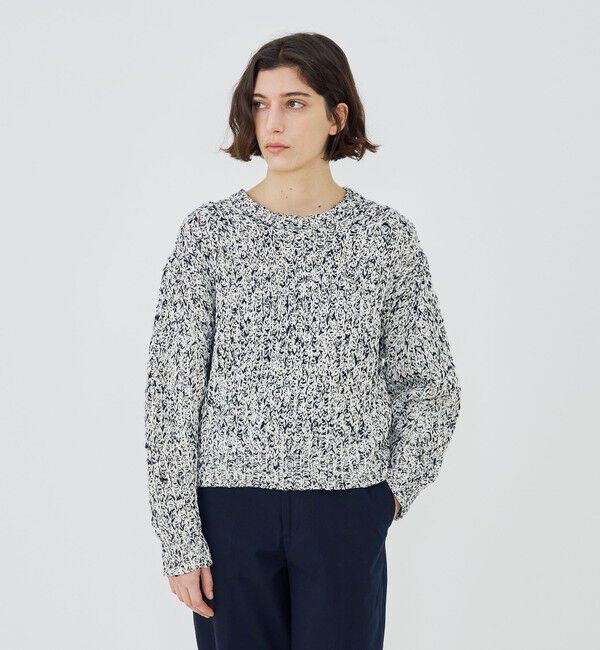 GALERIE VIE「コットンダップル クルーネックプルオーバー」|ニット・セーター|