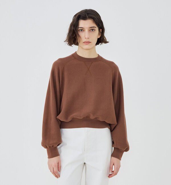 GALERIE VIE「コットンナイロンスエットニット クルーネックプルオーバー」|ニット・セーター|