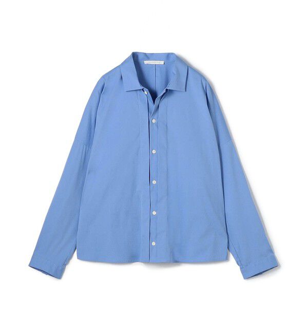 GALERIE VIE「ストレッチタイプライター フロントタックシャツ」|シャツ・ブラウス|65 ブルー
