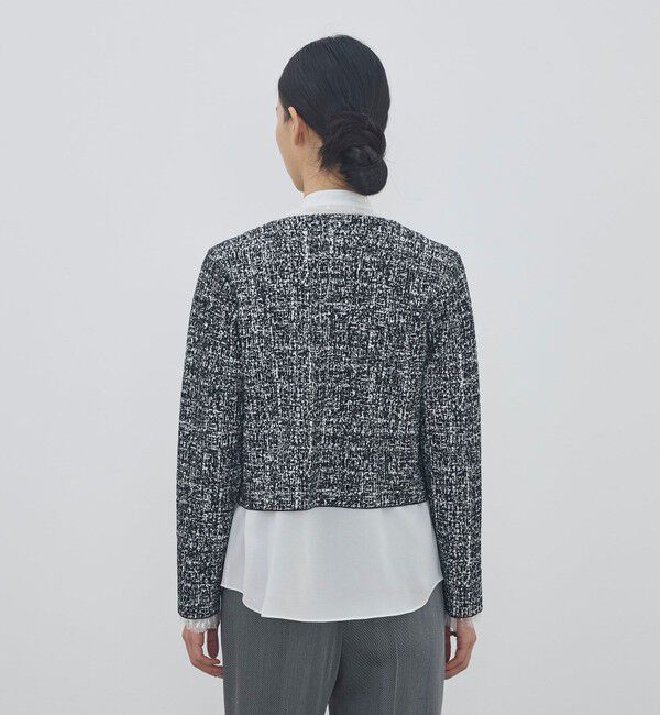 DES PRES「ツートーンジャカード ノーカラージャケット」|ノーカラージャケット|