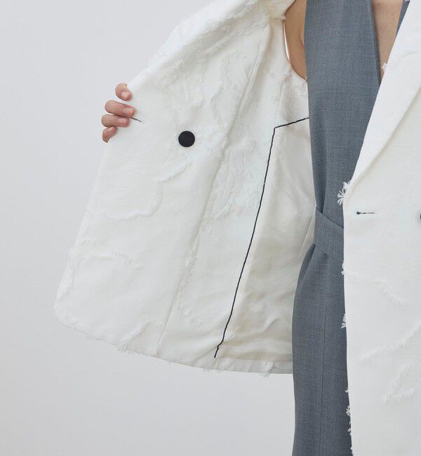 DES PRES「フリンジジャカード ピークドラペルジレ」|ベスト・ジレ|