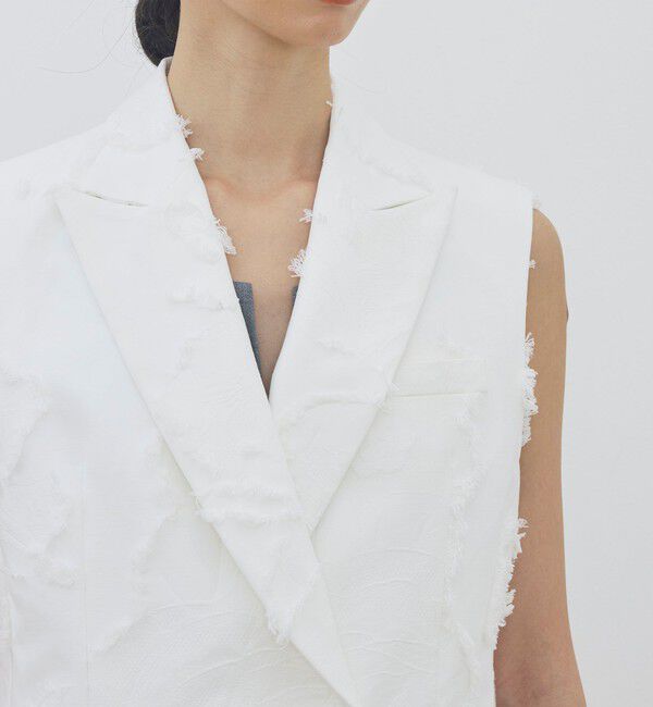 DES PRES「フリンジジャカード ピークドラペルジレ」|ベスト・ジレ|