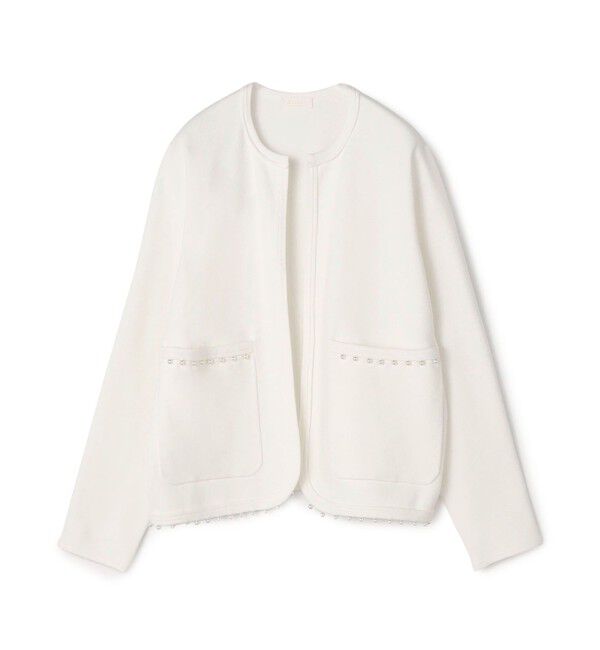 Ballsey「パンチングパール クルーネックカーディガン」|カーディガン|11 ホワイト