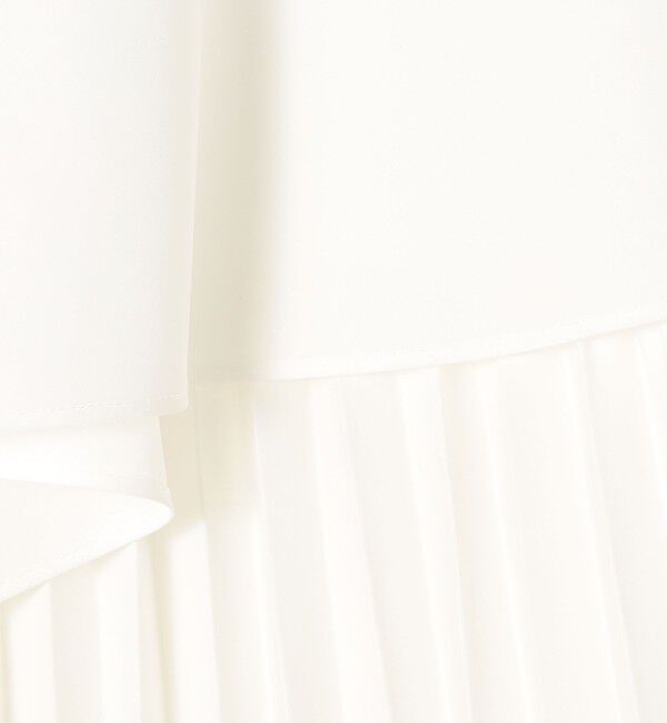 Ballsey「プリーツコンビ フロントドレープブラウス」|シャツ・ブラウス|