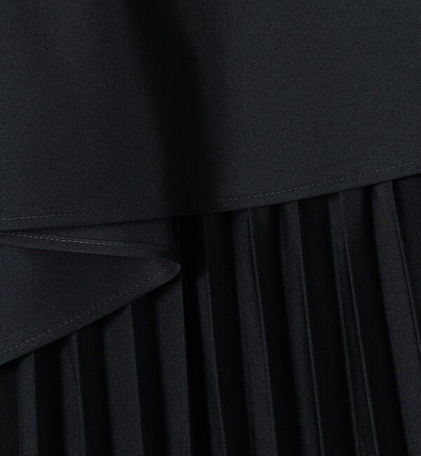 Ballsey「プリーツコンビ フロントドレープブラウス」|シャツ・ブラウス|