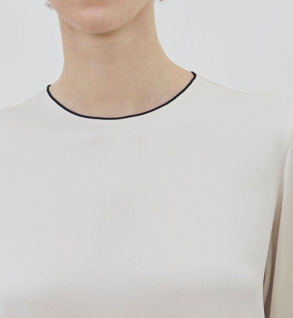 DES PRES「サテンジョーゼット クルーネックプルオーバー」|シャツ・ブラウス|