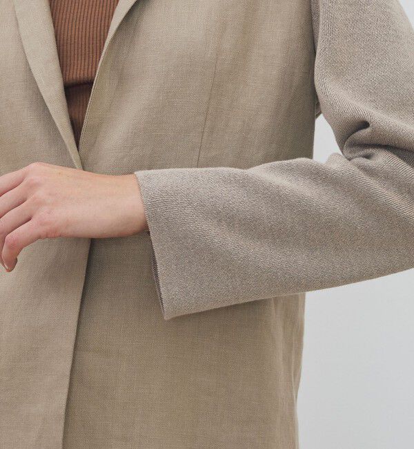 DES PRES「リネンファブリックコンビ テーラーニットジャケット」|テーラードジャケット|