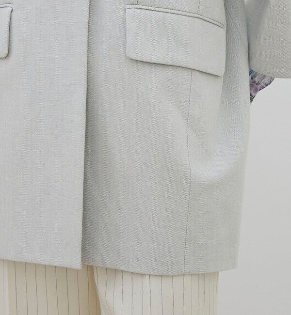 DES PRES「コットンオックスフォード キモノスリーブミディコート」|ノーカラーコート|