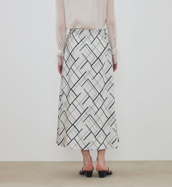 DES PRES「ウィンドウフレームプリント セミマーメイドスカート」|フレア|