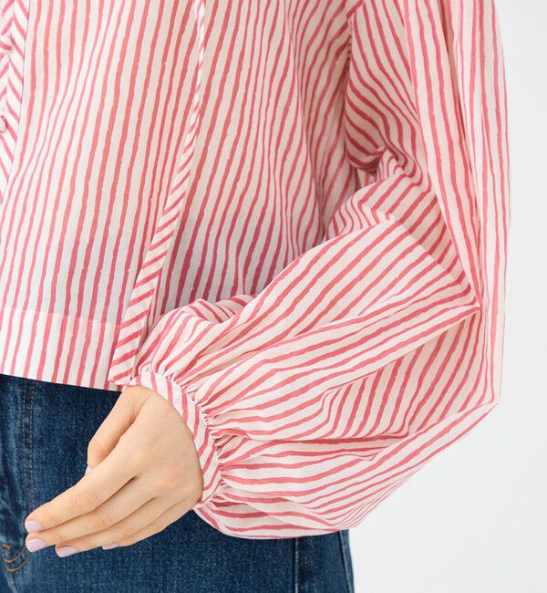 SOULEIADO「コットンボイルプリント ギャザーブラウス」|シャツ・ブラウス|