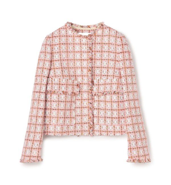 Ballsey「Parfait クルーネックジャケット」|ノーカラージャケット|32 ピンク系