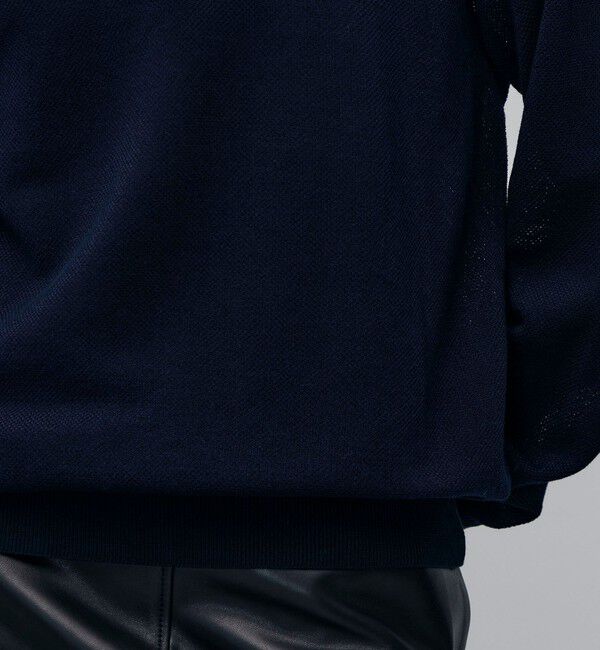 BACCA「ダブルカラーピケ ワイドポロカラーロングスリーブ」|ポロシャツ|