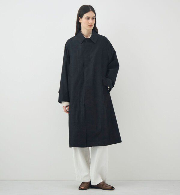 TOMORROWLAND GOODS「HAVERSACK ウールシルク バルカラーコート」|ステンカラーコート|