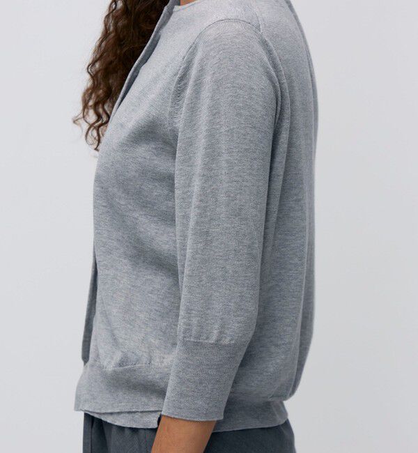 BACCA「ハイゲージコットン クルーネックカーディガン」|カーディガン|