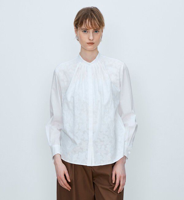 TOMORROWLAND collection「カラミフラワー ネックタックブラウス」|シャツ・ブラウス|