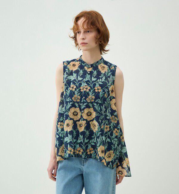MACPHEE「【WEB先行予約】ウォールペーパープリント スリーブレスブラウス」|シャツ・ブラウス|