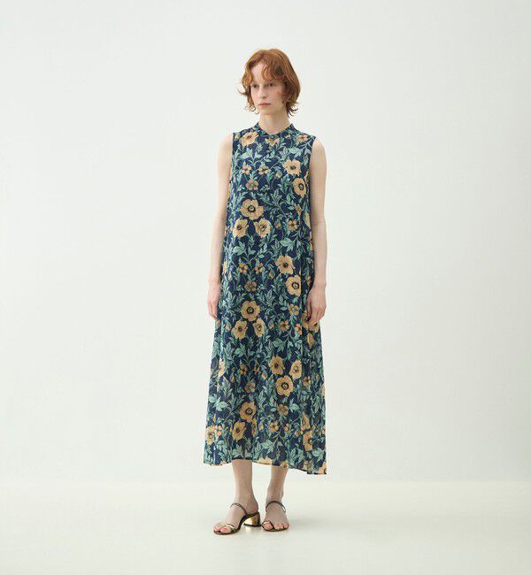 MACPHEE「【WEB先行予約】ウォールペーパープリント ノースリーブワンピース」|ワンピース|