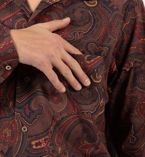 TOMORROWLAND MENS「コットン ペイズリープリント オープンカラー ロングスリーブシャツ」|シャツ・ブラウス|