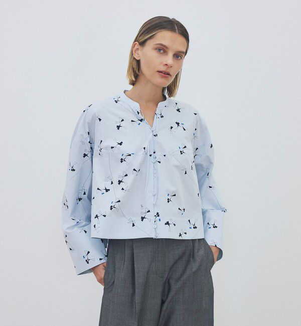 DES PRES「【WEB先行予約】トライアングルクロスプリント バルジングブラウス」|シャツ・ブラウス|