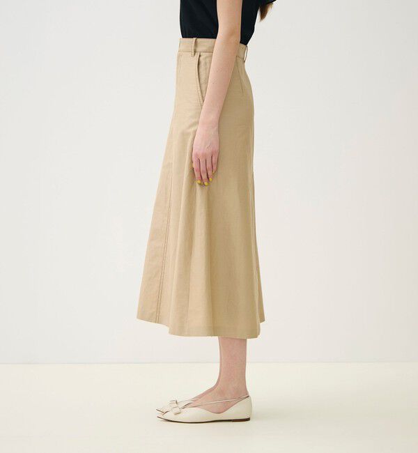 TOMORROWLAND collection「【WEB先行予約】コットンラミーモーススキン トラペーズスカート」|フレア|