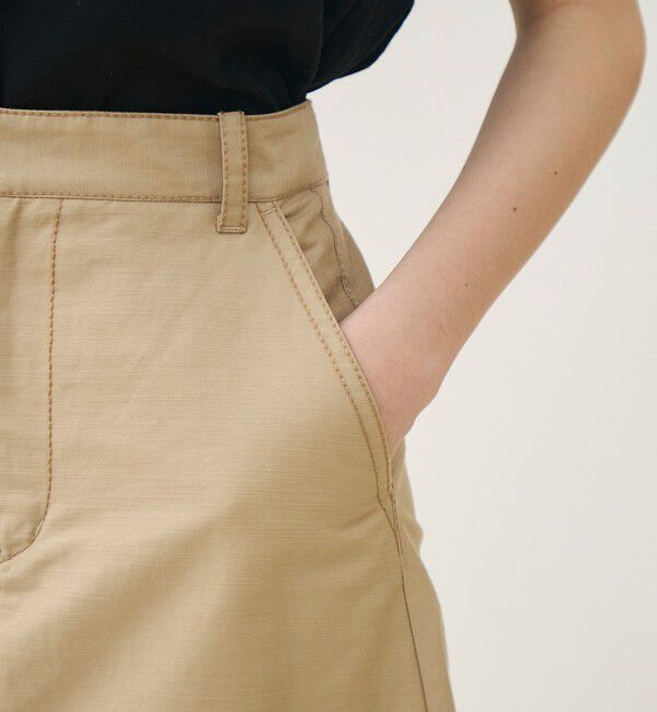 TOMORROWLAND collection「【WEB先行予約】コットンラミーモーススキン トラペーズスカート」|フレア|