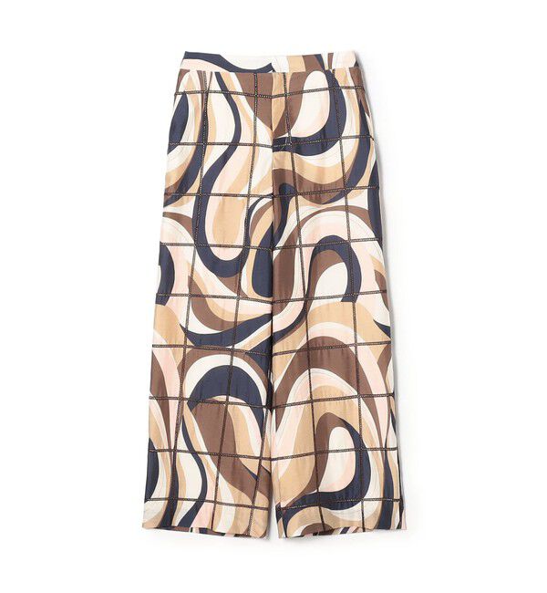 TOMORROWLAND collection「【WEB先行予約】アイレットウェーブプリント ワイドストレートパンツ」|その他|46 ベージュ系