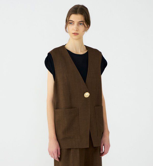 Ballsey「【WEB先行予約】レーヨンリネンブッチャー コクーンジレ」|ベスト・ジレ|