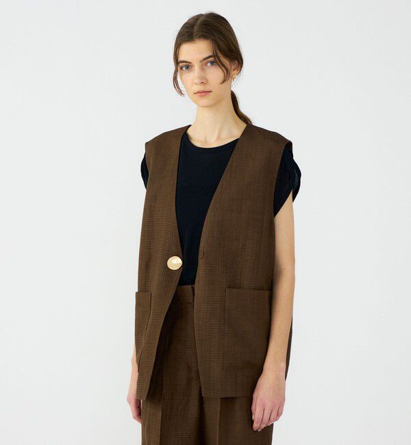 Ballsey「【WEB先行予約】レーヨンリネンブッチャー コクーンジレ」|ベスト・ジレ|