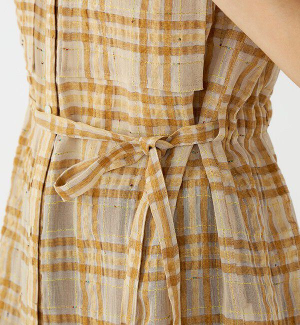 Ballsey「【WEB先行予約】シアープラッド フレンチロングシャツブラウス」|ワンピース|