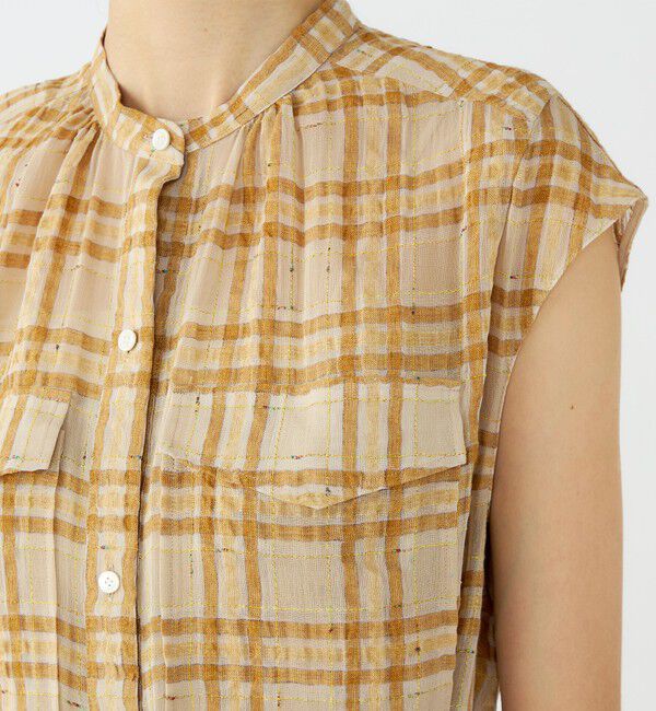 Ballsey「【WEB先行予約】シアープラッド フレンチロングシャツブラウス」|ワンピース|