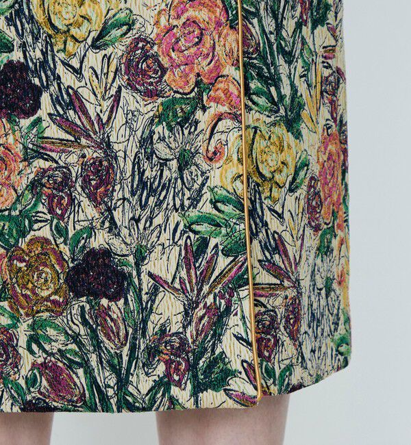 TOMORROWLAND collection「【WEB先行予約】ビンテージフラワージャカード パイピングストレートスカート」|タイト|