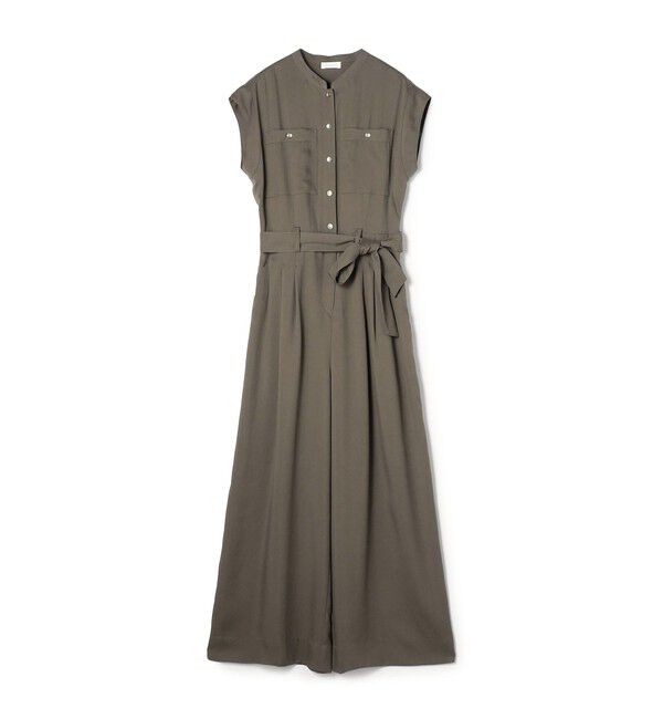 Ballsey「【WEB先行予約】セルロースツイル スタンドカラーオールインワン」|オールインワン|57 カーキ