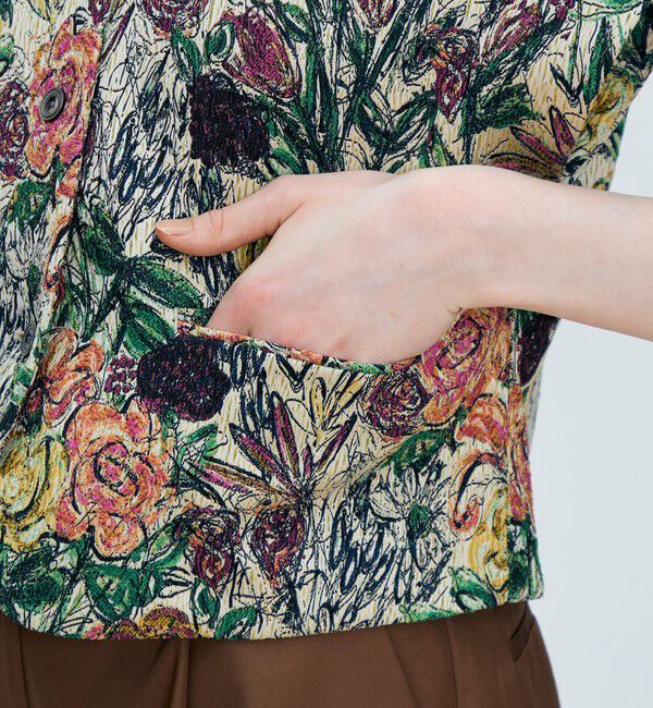 TOMORROWLAND collection「【WEB先行予約】ビンテージフラワージャカード ワイドスリーブジレ」|ベスト・ジレ|