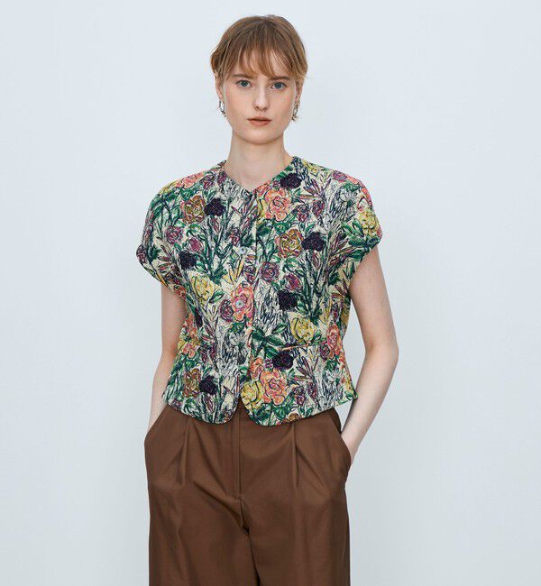 TOMORROWLAND collection「【WEB先行予約】ビンテージフラワージャカード ワイドスリーブジレ」|ベスト・ジレ|