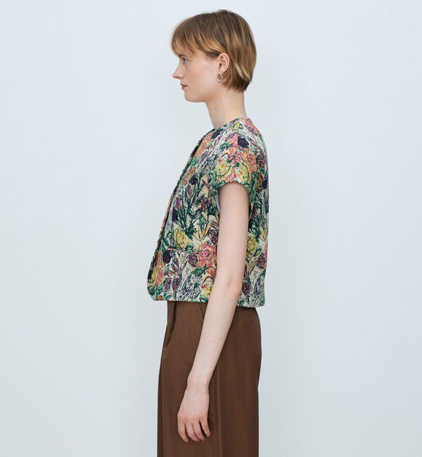 TOMORROWLAND collection「【WEB先行予約】ビンテージフラワージャカード ワイドスリーブジレ」|ベスト・ジレ|